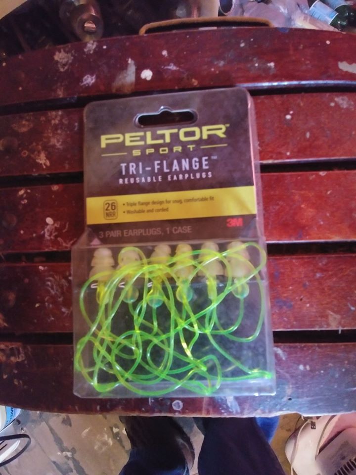 Peltor Sport Tri-Flange Corded Reusable Earplugs, Neon Yellow, 3